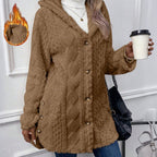 FIORELLA | Giacca in pile con cappuccio e bottoni