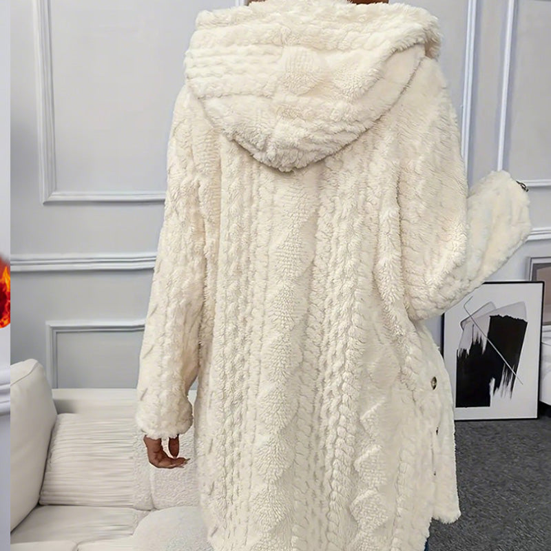 FIORELLA | Giacca in pile con cappuccio e bottoni