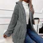 FIORELLA | Giacca in pile con cappuccio e bottoni