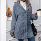 FIORELLA | Giacca in pile con cappuccio e bottoni
