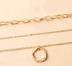 Trinità – Collana dorata classica a più fili con ciondolo