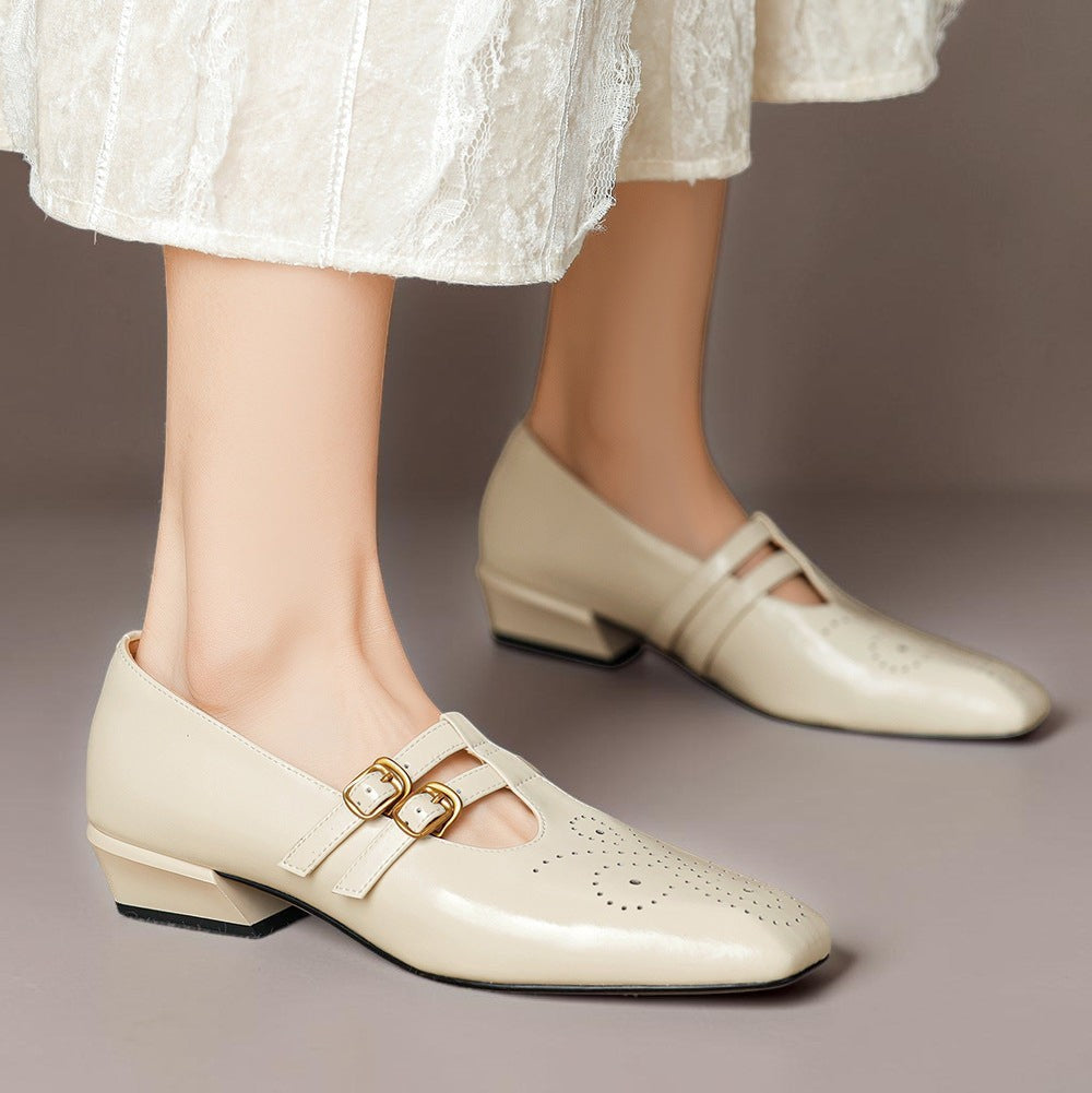 Marisa | Mary Jane con doppio cinturino e dettagli brogue