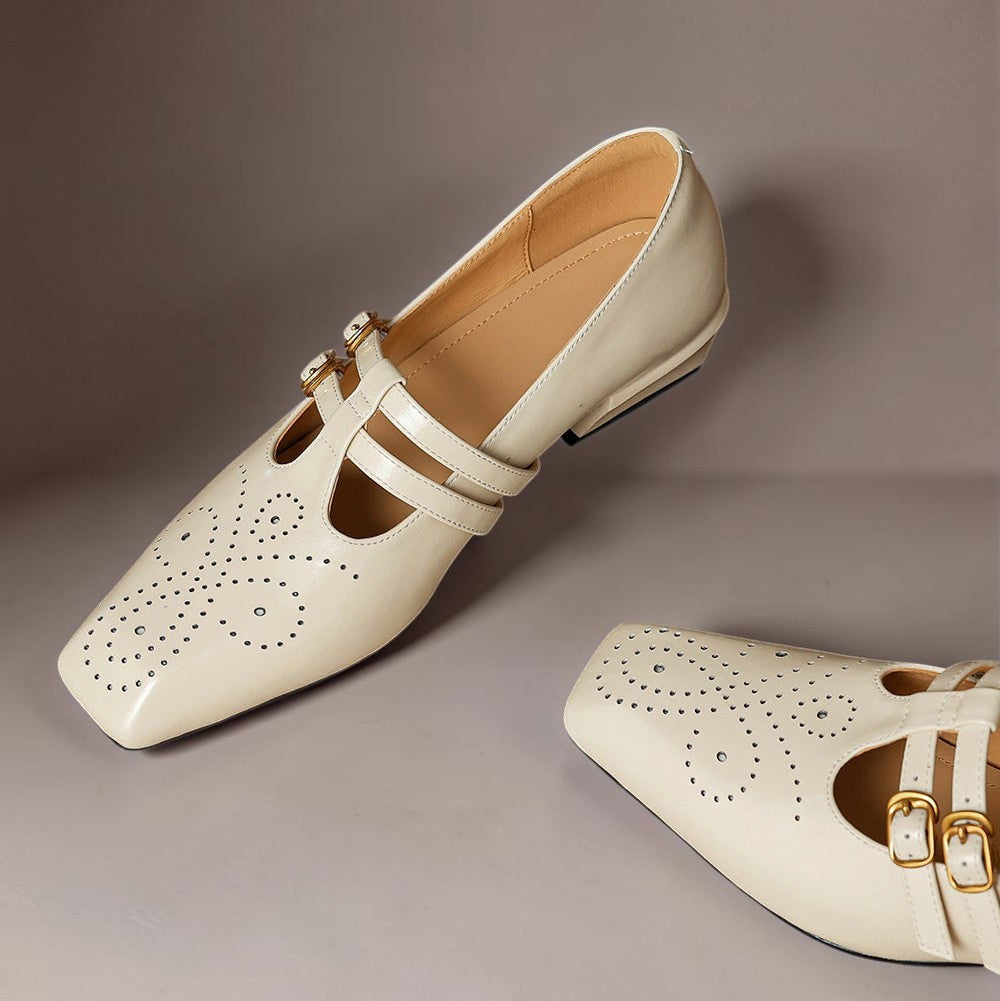 Marisa | Mary Jane con doppio cinturino e dettagli brogue