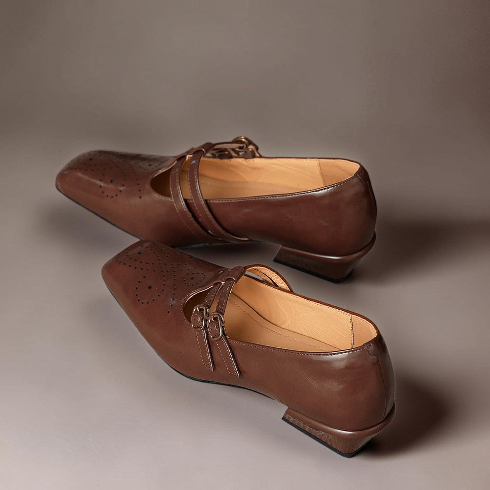Marisa | Mary Jane con doppio cinturino e dettagli brogue