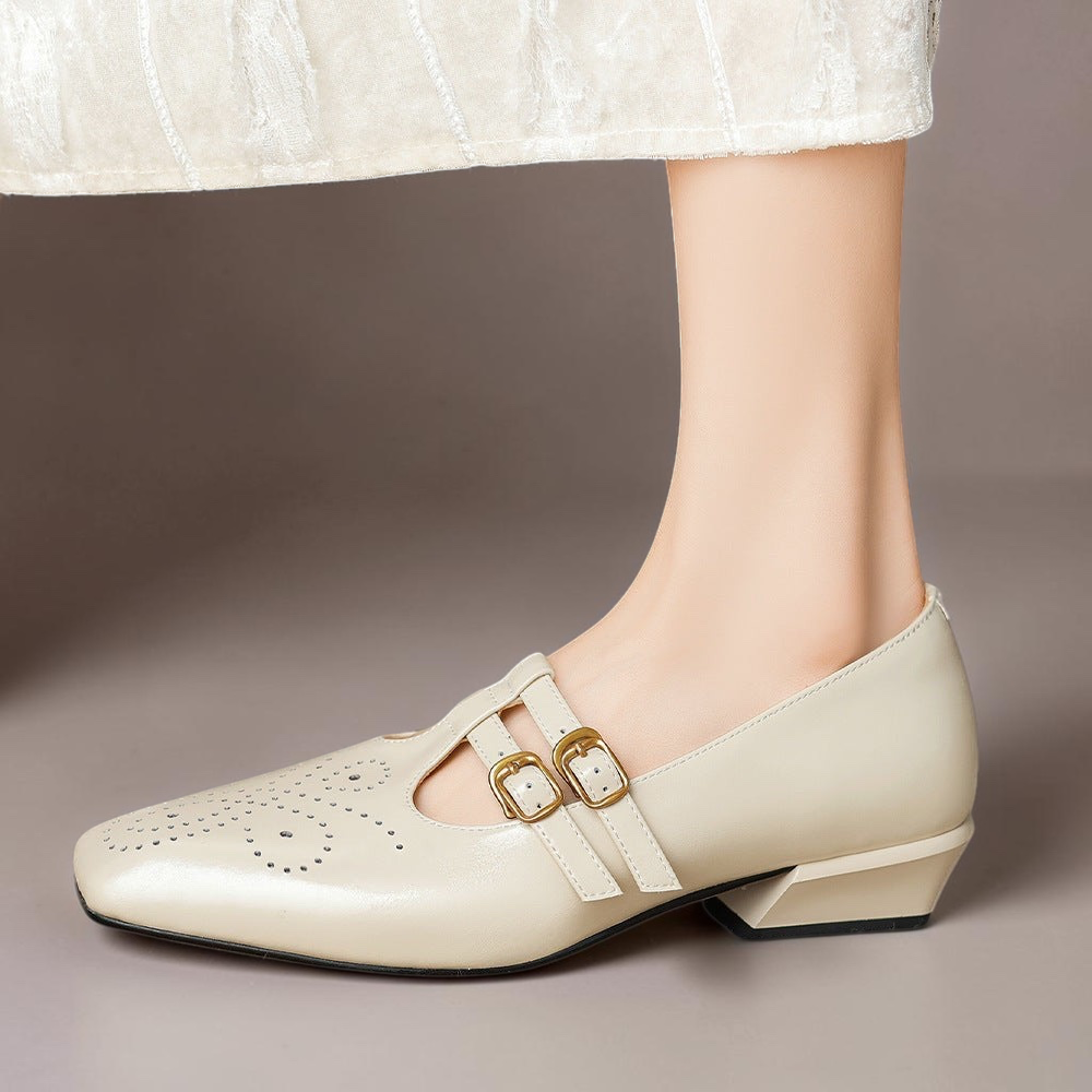 Marisa | Mary Jane con doppio cinturino e dettagli brogue
