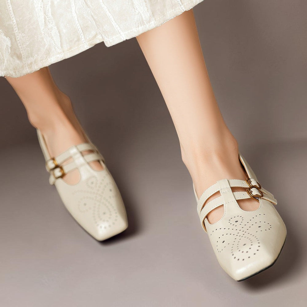 Marisa | Mary Jane con doppio cinturino e dettagli brogue