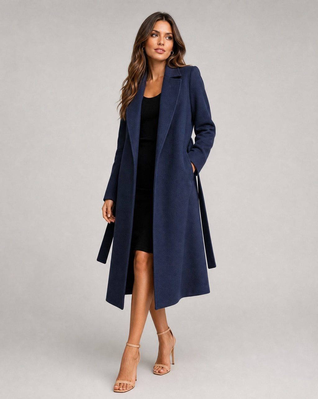 Giuseppina | Cappotto lungo con revers e cintura