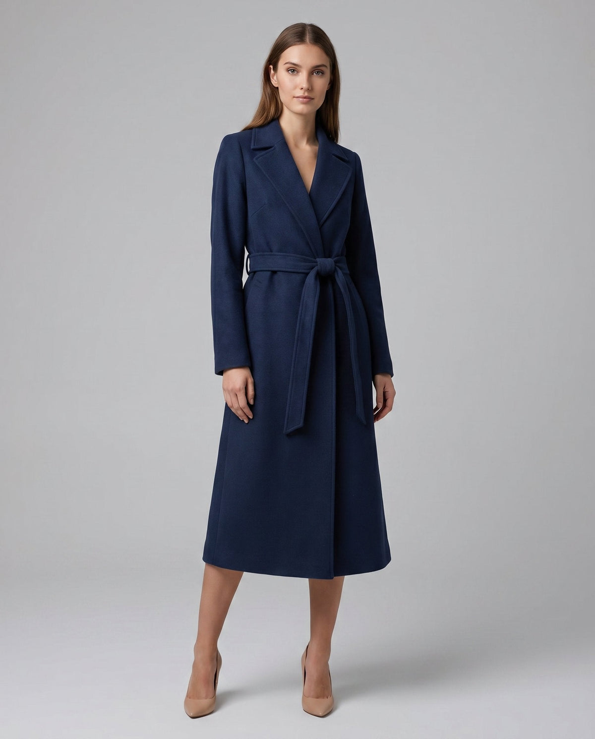 Giuseppina | Cappotto lungo con revers e cintura