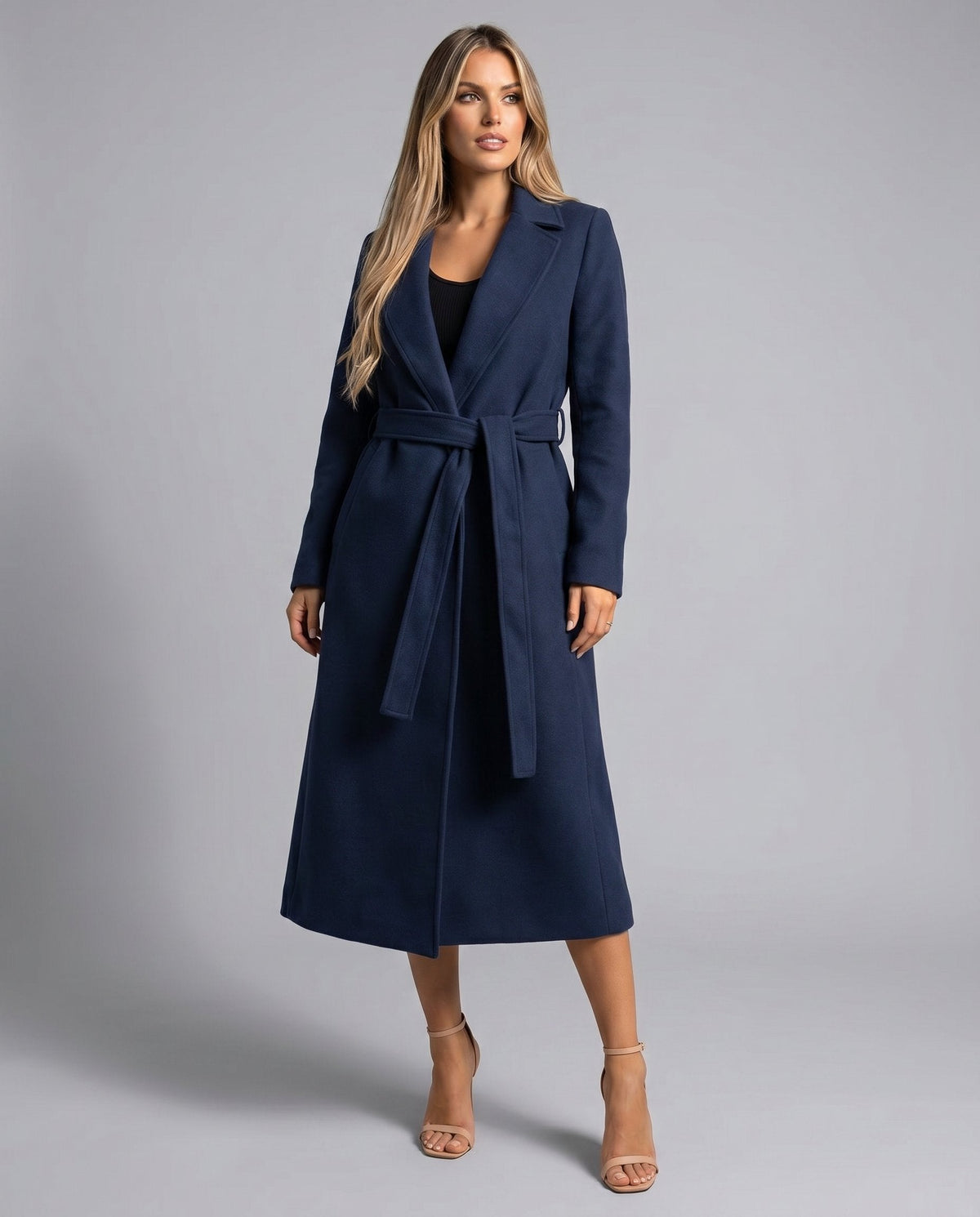 Giuseppina | Cappotto lungo con revers e cintura