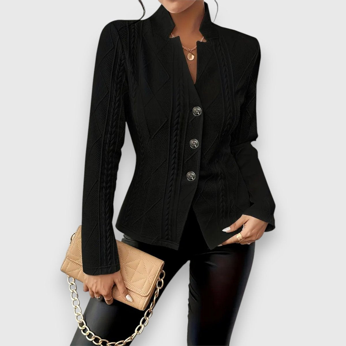 Loretta | Cardigan lavorato con bottoni frontali