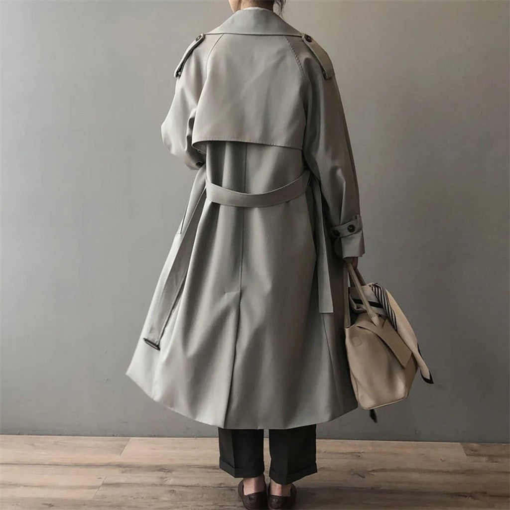 Caterina | Trench lungo doppiopetto con cintura