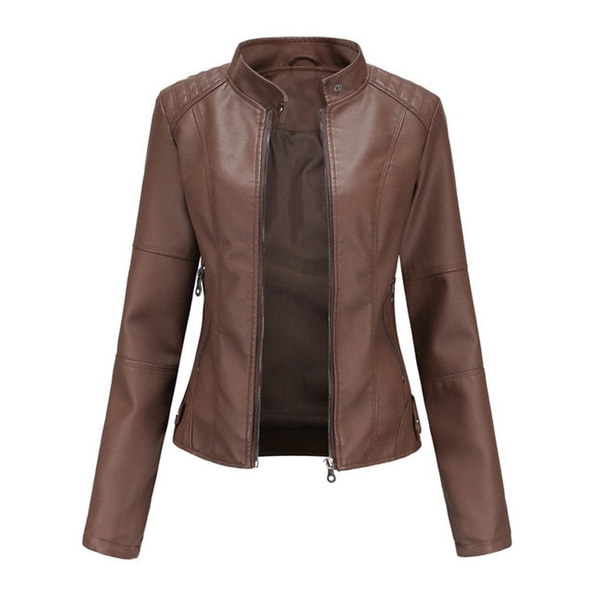 Elena | Giacca Biker con Collo Alto