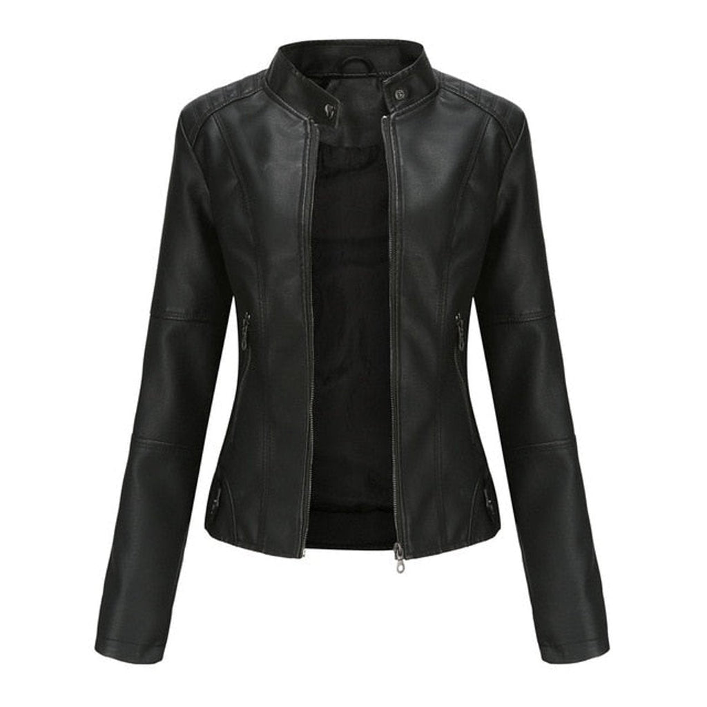 Elena | Giacca Biker con Collo Alto