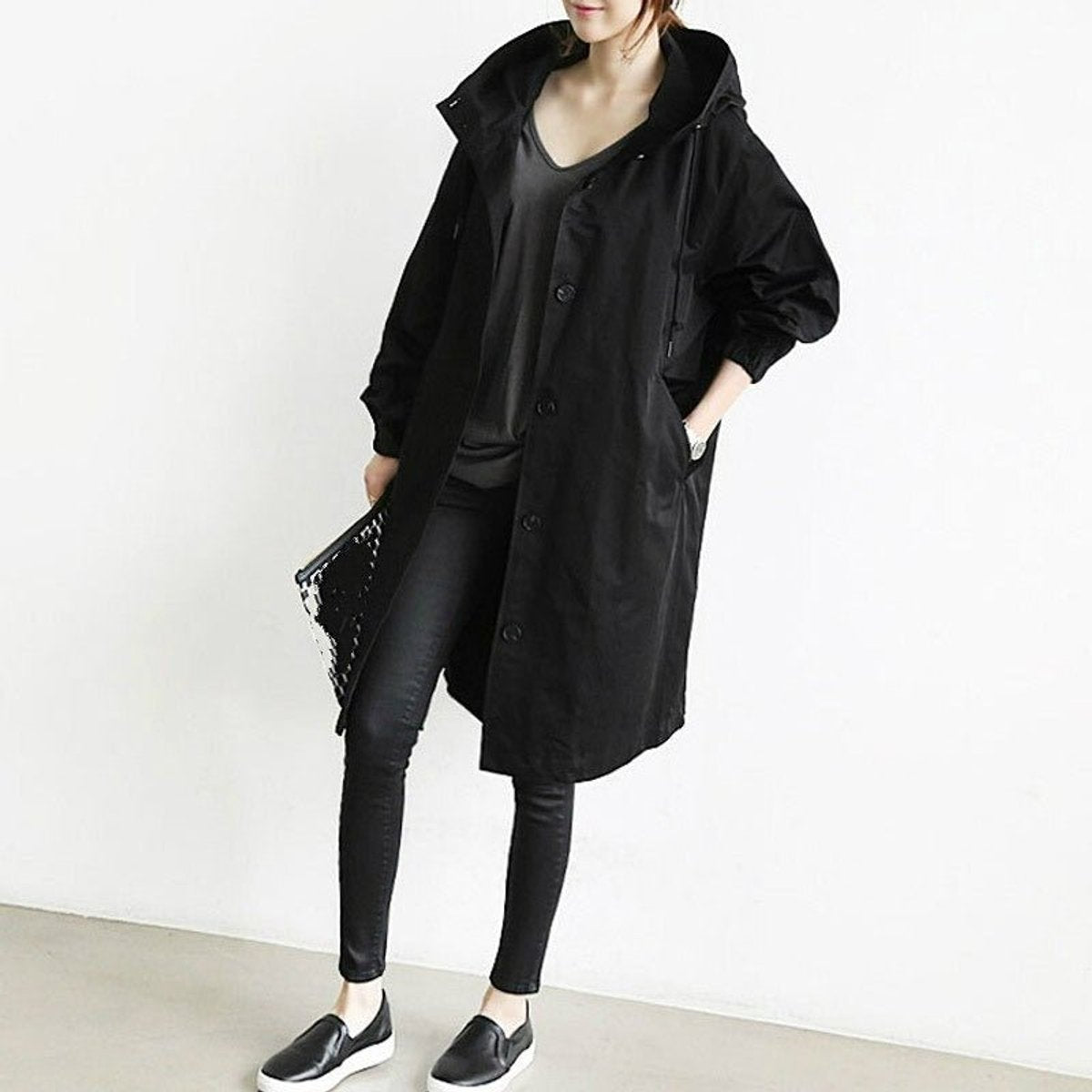 Margherita | Cappotto oversize con cappuccio e bottoni frontali