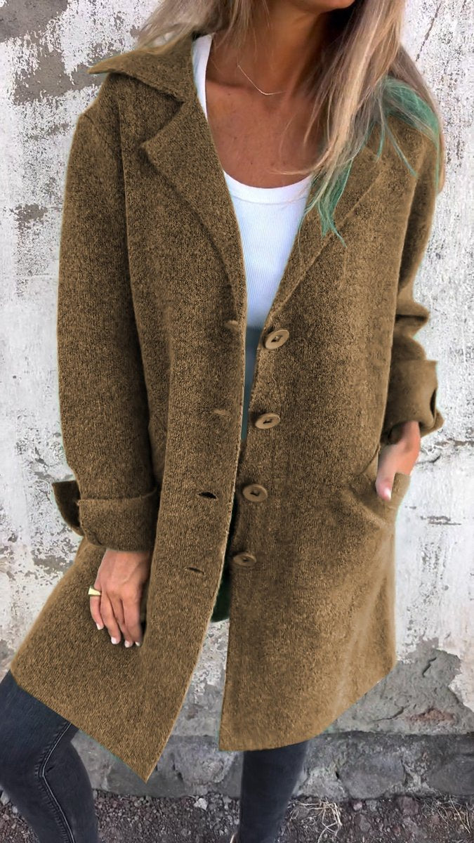 Lucilla | Cappotto lungo con revers dalla vestibilità rilassata
