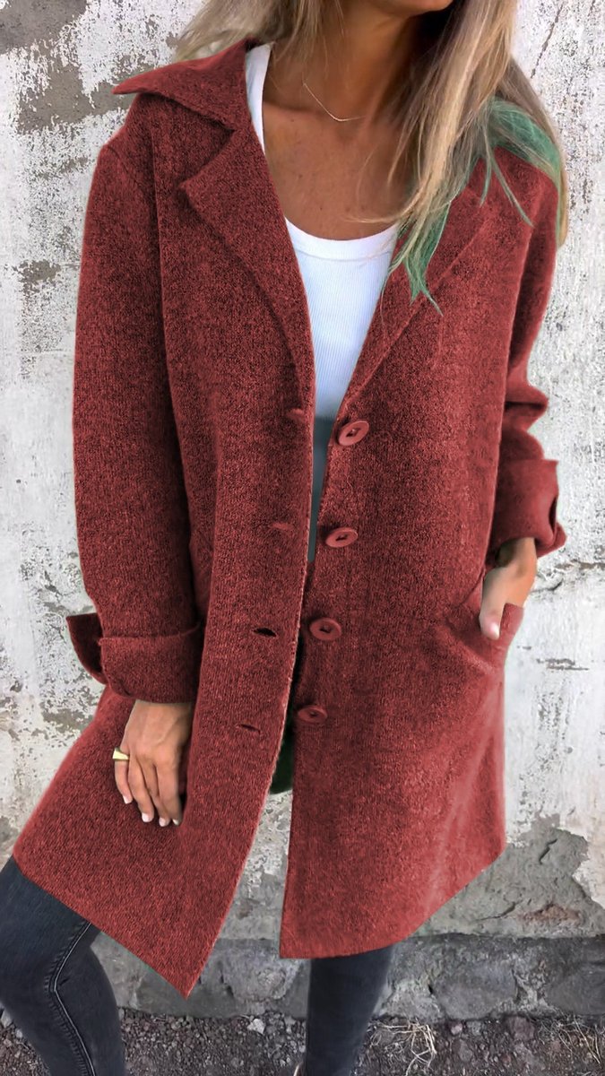 Lucilla | Cappotto lungo con revers dalla vestibilità rilassata